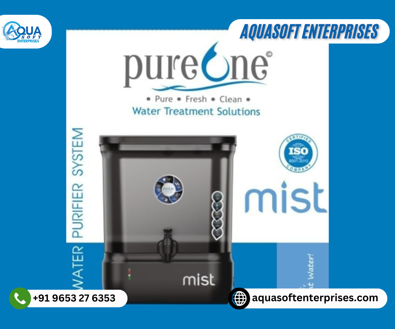 Pure One Mist RO System With Copper Alkaline Filter Multicolor - Image 2