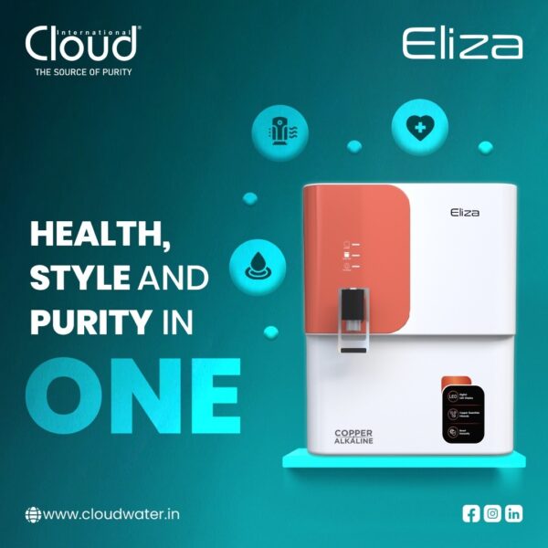 CLOUD ELIZA Black Black water purification | RO+UV+ALKALINE+COPPER+TDS - Image 3